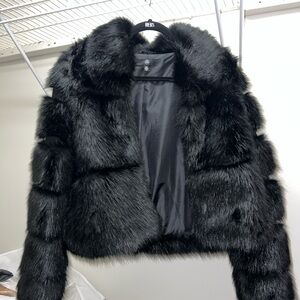 Missguided Black faux fur Jacket